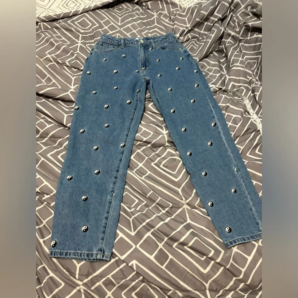 Ying and Yang print jeans size 26
